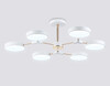 Миниатюра фото потолочная светодиодная люстра на штанге ambrella light linetech fl516333/6 wh/fgd | 220svet.ru