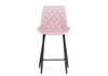 Миниатюра фото барный стул woodville баодин велюр розовый / черный 511150 | 220svet.ru