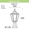 Миниатюра фото уличный светильник fumagalli minilot/rut e26.111.000.bxf1r | 220svet.ru