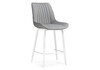 Миниатюра фото барный стул woodville седа велюр светло-серый / белый 511176 | 220svet.ru
