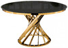 Миниатюра фото стол стеклянный woodville twist gold / black 11642 | 220svet.ru