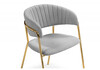 Миниатюра фото стул на металлокаркасе woodville kamelia велюр светло-серый / золотой 15947 | 220svet.ru