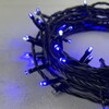 Миниатюра фото гирлянда нить 10м синяя с мерцанием белого диода 24в 100 led провод черный пвх ip54 ltc pst100blw-11-1b | 220svet.ru