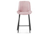 Миниатюра фото барный стул woodville седа велюр розовый / черный 511173 | 220svet.ru