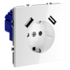 Миниатюра фото розетка встраиваемая с заземлением и защитными шторками, 16а, с usb, a+a voltum s70 vls040401 (белый глянцевы | 220svet.ru
