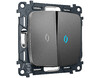 Миниатюра фото двухклавишный выключатель с самовозвратом с подсветкой ambrella volt quant omega mo654060 | 220svet.ru