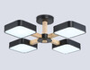 Миниатюра фото потолочная светодиодная люстра на штанге ambrella light linetech fl fl4880/4 bk/wd | 220svet.ru