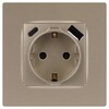 Миниатюра фото розетка эра серия 12 12-4108-04 2p+e 16a-250в со шторками с usb type-a+c 5в-3а шампань б0067727 | 220svet.ru