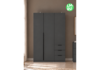 Миниатюра фото шкаф двухстворчатый woodville веста сейф графит серый 714377 | 220svet.ru