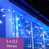 Миниатюра фото гирлянда бахрома, 5х0.5м., 250 led, синий, с мерцанием, прозрачный пвх провод. 05-1914 | 220svet.ru