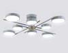 Миниатюра фото потолочная светодиодная люстра на штанге ambrella light linetech fl516339/8 gr/cp | 220svet.ru