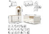 Миниатюра фото комплект детской мебели woodville эльга белый шагрень / дуб белый 534732 | 220svet.ru