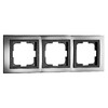 Миниатюра фото рамка 3-постовая mono electric chrome графит 106-420000-162 | 220svet.ru