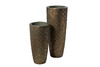 Миниатюра фото кашпо c золотым орнаментом garda decor zs1980-35 | 220svet.ru