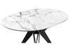 Миниатюра фото стол стеклянный раскладной woodville рикла белый мрамор / черный 553565 | 220svet.ru