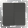Миниатюра фото выключатель двухклавишный серо-коричневый wl07-sw-2g 4690389053993 | 220svet.ru