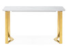 Миниатюра фото стол керамический woodville селена белый мрамор / золото 572184 | 220svet.ru