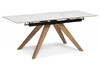 Миниатюра фото керамический стол раздвижной woodville морсби белый / лесной орех588048 | 220svet.ru