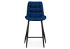Миниатюра фото барный стул woodville алст велюр синий / черный 502119 | 220svet.ru