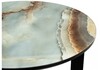 Миниатюра фото стол стеклянный роб d-450 мрамор голубой | 220svet.ru