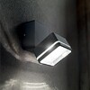 Миниатюра фото уличный настенный светодиодный светильник ideal lux omega ap square antracite 4000k | 220svet.ru