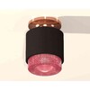 Миниатюра фото комплект накладного светильника ambrella light techno spot xs7511142 sbk/ppg/pi черный песок/золото розовое полированное/розовый (n7930,c7511,n7193) | 220svet.ru