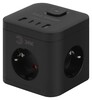 Миниатюра фото удлинитель электрический эра cube-3es-1,5m-4usb-b куб с заземлением с выключателем 3 розетки+4xusba+c 1,5м 16а черный б0069074 | 220svet.ru