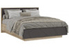 Миниатюра фото двуспальная кровать 160х200 woodville диамо софт графит / дуб каньон 546000 | 220svet.ru