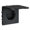 Миниатюра фото розетка встраиваемая с заземлением, защитными шторками и крышкой 16а voltum s70 vls040307 (графит) | 220svet.ru