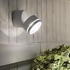 Миниатюра фото уличный настенный светодиодный светильник ideal lux omega round ap1 bianco | 220svet.ru