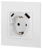 Миниатюра фото розетка эра elegance 14-4108-01 2p+e 16a-250в со шторками с usb type-a+c 5в-3а белый б0067736 | 220svet.ru