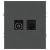 Миниатюра фото розетка эра arktik 16-3110-06 комбинированная rj45+tv графит б0070499 | 220svet.ru