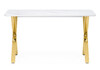 Миниатюра фото стол керамический woodville селена белый мрамор / золото 572186 | 220svet.ru