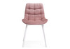 Миниатюра фото стул на металлокаркасе woodville челси розовый велюр/ белый 540505 | 220svet.ru