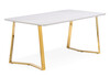 Миниатюра фото стол керамический woodville селена 1 белый мрамор / золотой 572188 | 220svet.ru