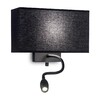 Миниатюра фото настенный светильник ideal lux hotel ap2 all black | 220svet.ru