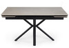 Миниатюра фото керамический стол раскладной woodville старлайт 120(180)х80 carmen light grey / черный 622890 | 220svet.ru