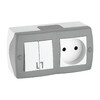 Миниатюра фото выключатель - розетка mono electric octans ip20 двухклавишный - 2к бело-серый 104-020001-182 | 220svet.ru