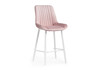 Миниатюра фото барный стул woodville седа велюр розовый / белый 511174 | 220svet.ru
