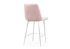 Миниатюра фото барный стул woodville седа велюр розовый / белый 511174 | 220svet.ru