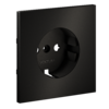 Миниатюра фото накладка для розетки с заземлением, s70 metal voltum s70 metal vlsm000612 (антрацит) | 220svet.ru