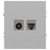 Миниатюра фото розетка эра arktik 16-3110-03 комбинированная rj45+tv алюминий б0070496 | 220svet.ru