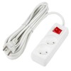 Миниатюра фото удлинитель uniel ultra 2гн х 5м б/з s-cu2-5b white ul-00009993 | 220svet.ru