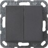 Миниатюра фото выключатель кнопочный двухклавишный gira system 55 10a 250v антрацит 012528 | 220svet.ru