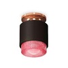 Миниатюра фото комплект накладного светильника ambrella light techno spot xs7511142 sbk/ppg/pi черный песок/золото розовое полированное/розовый (n7930,c7511,n7193) | 220svet.ru