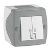 Миниатюра фото выключатель mono electric octans ip20 двухклавишный проходной бело-серый 104-020001-111 | 220svet.ru