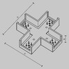 Миниатюра фото соединитель питания x-образный для шинопровода elasity tra160cx-11b | 220svet.ru