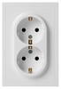 Миниатюра фото розетка эра galaxy 15-2104-01 с заземлением двойная 2x2p+e schuko 16а-250в ip20 белый б0070678 | 220svet.ru