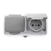 Миниатюра фото розетка двойная эра schuko 2x2p+e 16a 250v с крышкой 5-204-03 б0051061 | 220svet.ru