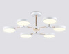 Миниатюра фото потолочная светодиодная люстра на штанге ambrella light linetech fl516333/6 wh/fgd | 220svet.ru